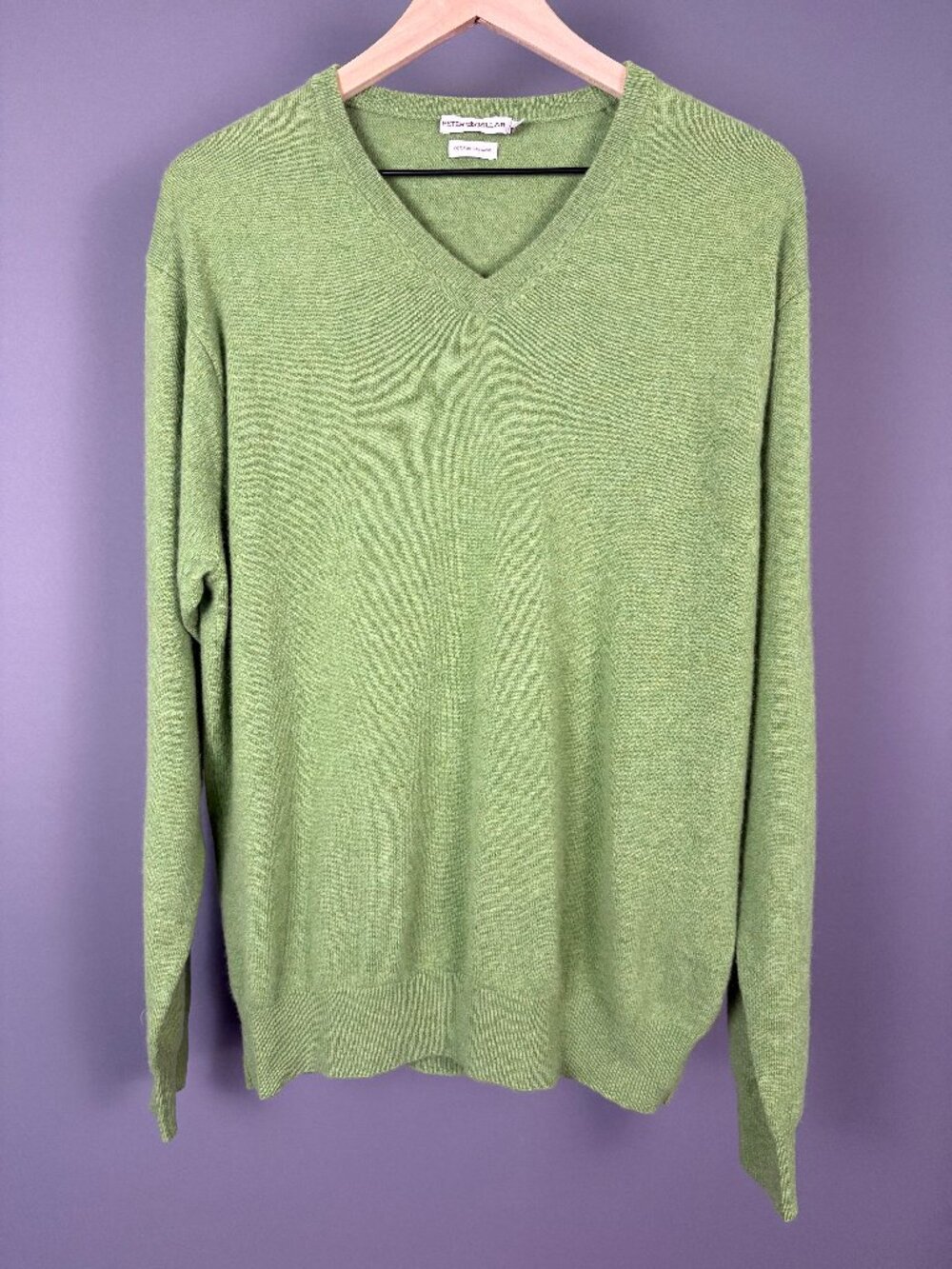 Peter Millar 100% Pure Cashmere V-Neck Sweater Men’s Large Green